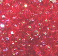 200 6mm Acrylic Faceted Red AB